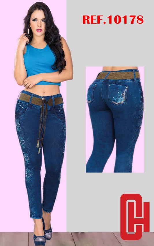Ref. 001 -10178  JEANS DAMA CHEVIOTTO.