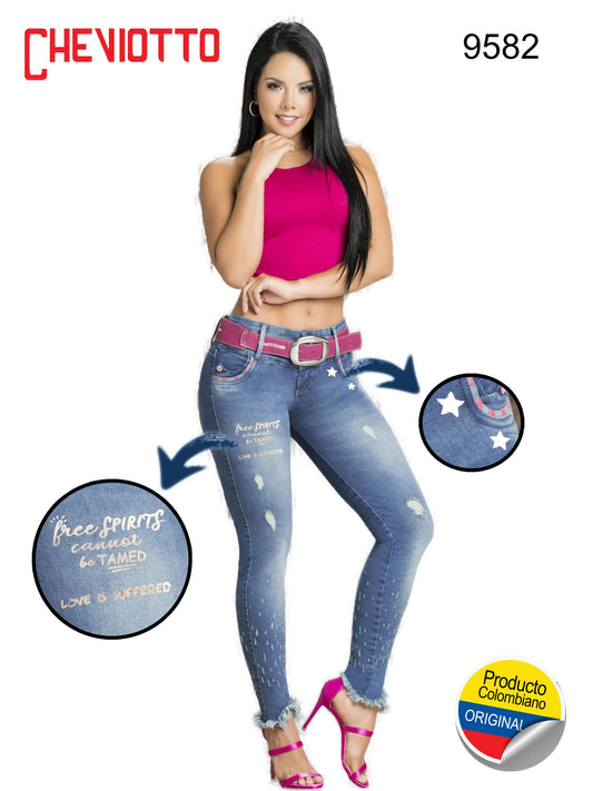 Ref. 001 -9582ESTAMPADO JEAN LEVANTACOLA COLOMBIANO