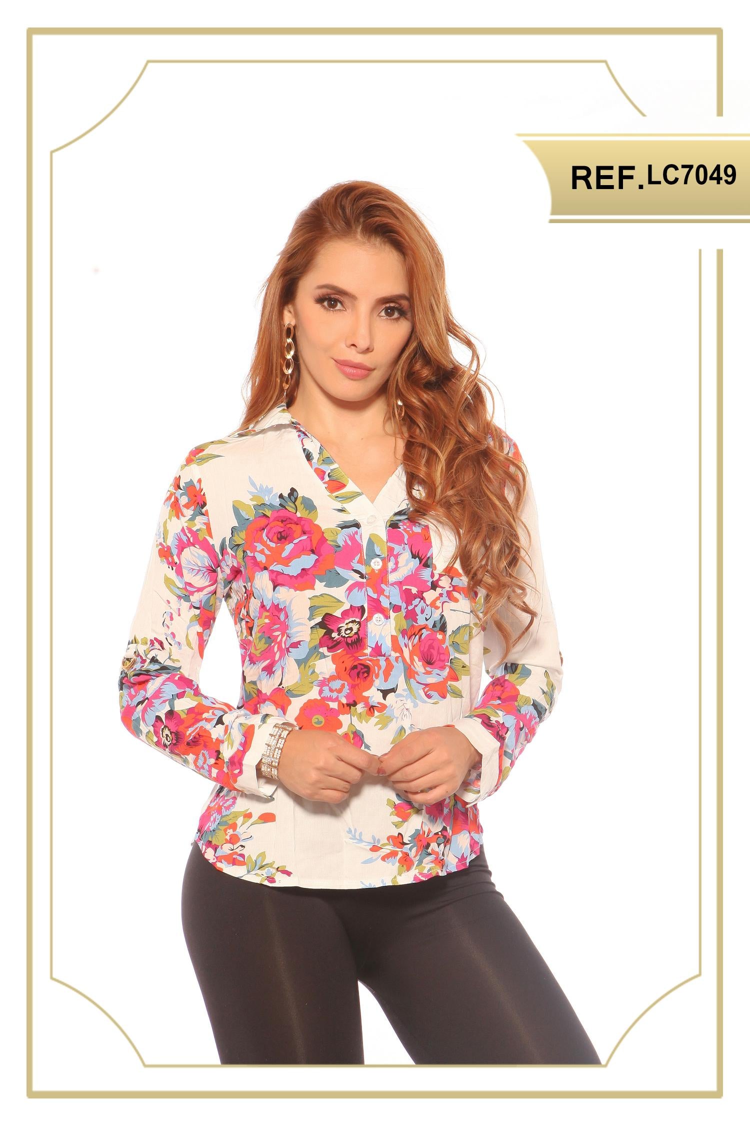 Ref. 003 -LC7049 BLUSA MANGA LARGA - ropacolombianaeneuropa