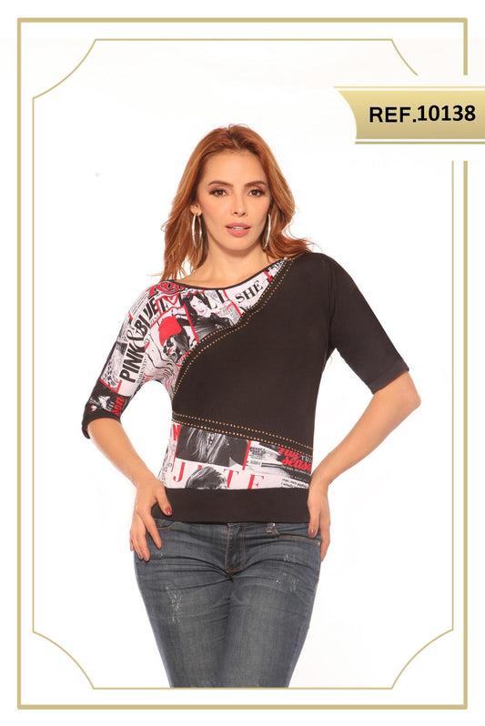 Ref. 004 -10138 BLUSA SEXY DAMA CEREZA - ropacolombianaeneuropa