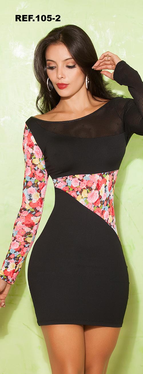 Ref. 008 -105-2 Vestido de Fiesta - ropacolombianaeneuropa