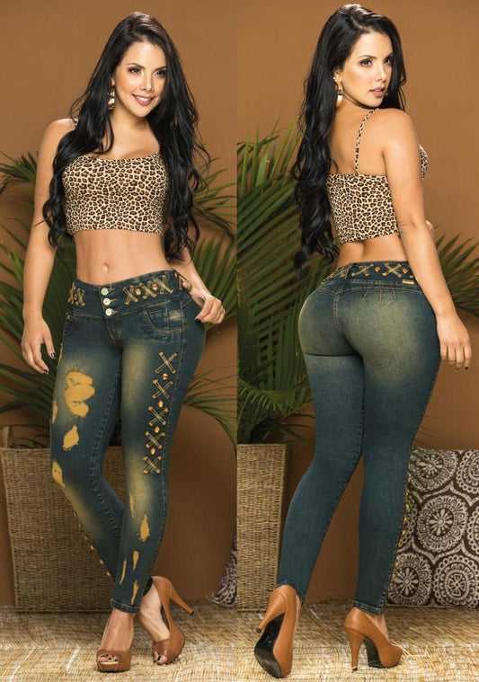 Ref. 001 -12827 Jeans Colombianos Levanta Cola Horma Perfecta
