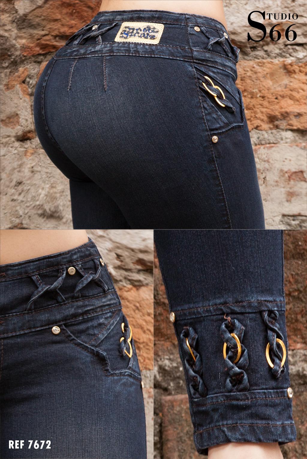 Ref. 014 -7672 Jean Detalles Glamurosos - ropacolombianaeneuropa