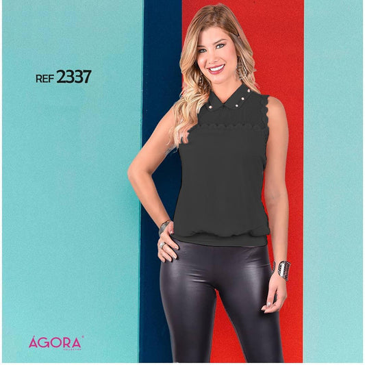 Ref. 055 -2337 Blusa sin mangas de materiales y diseño Colombianos - ropacolombianaeneuropa