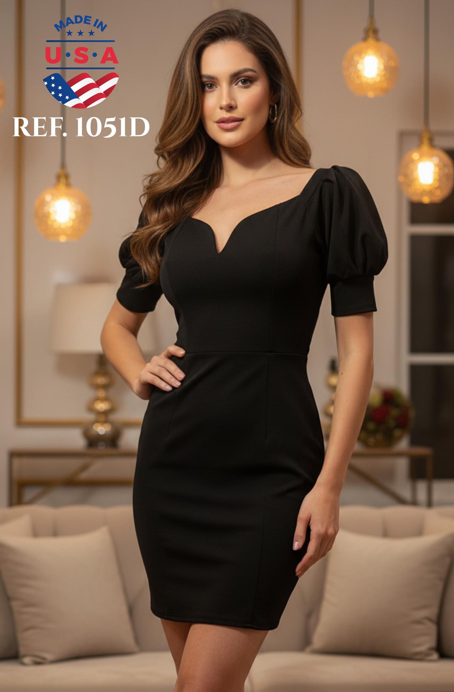 Ref. 003 -1051D Vestido americano de Moda para La Temporada