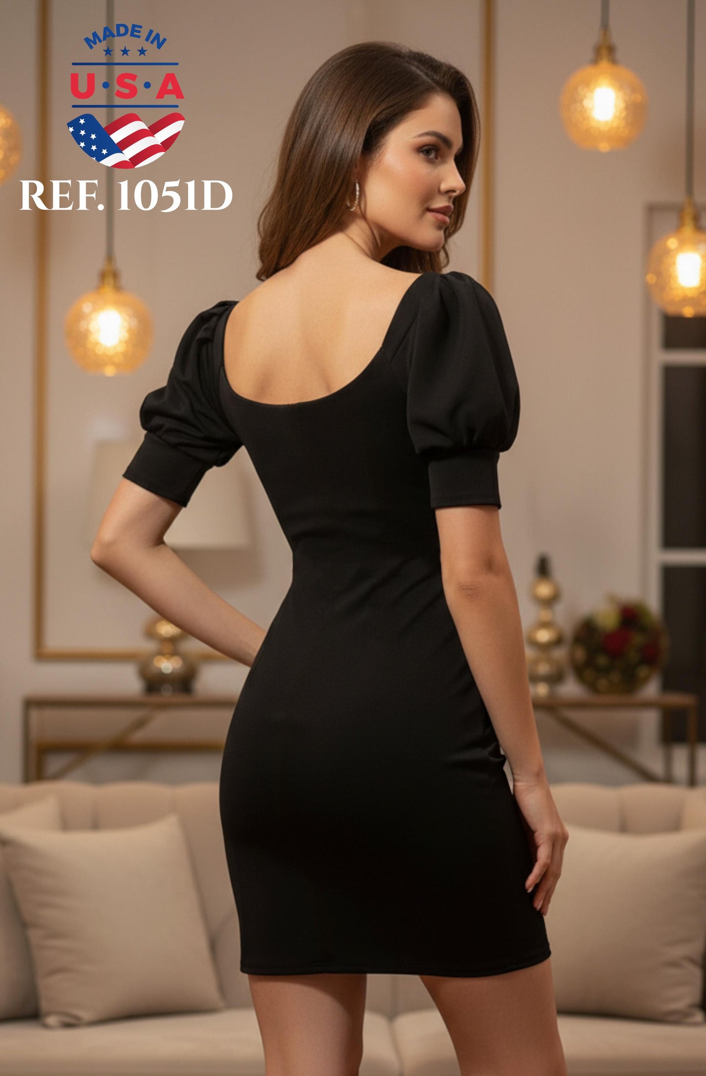 Ref. 003 -1051D Vestido americano de Moda para La Temporada