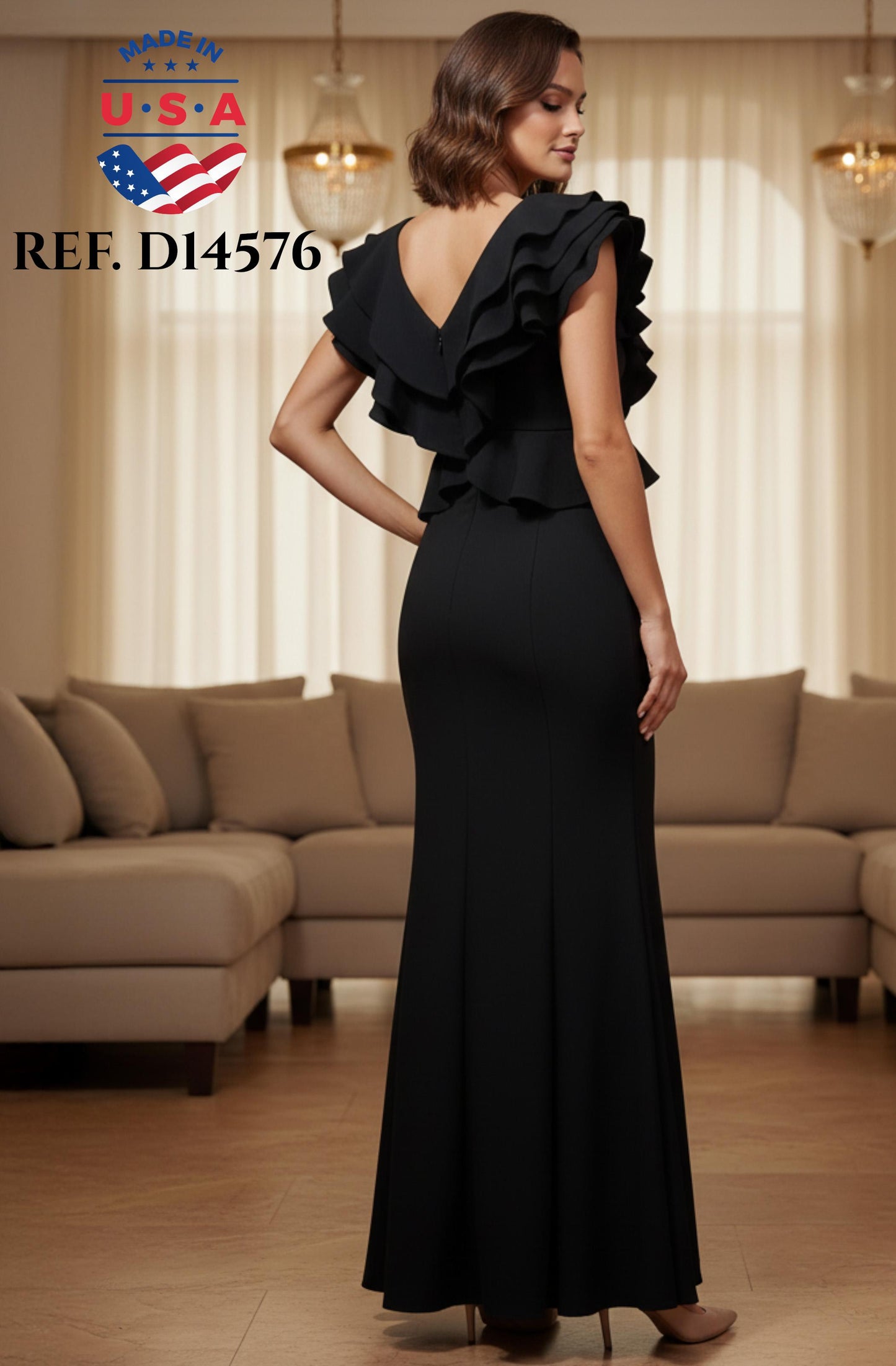 Ref. 003 -D14576 Vestido Americano de Moda